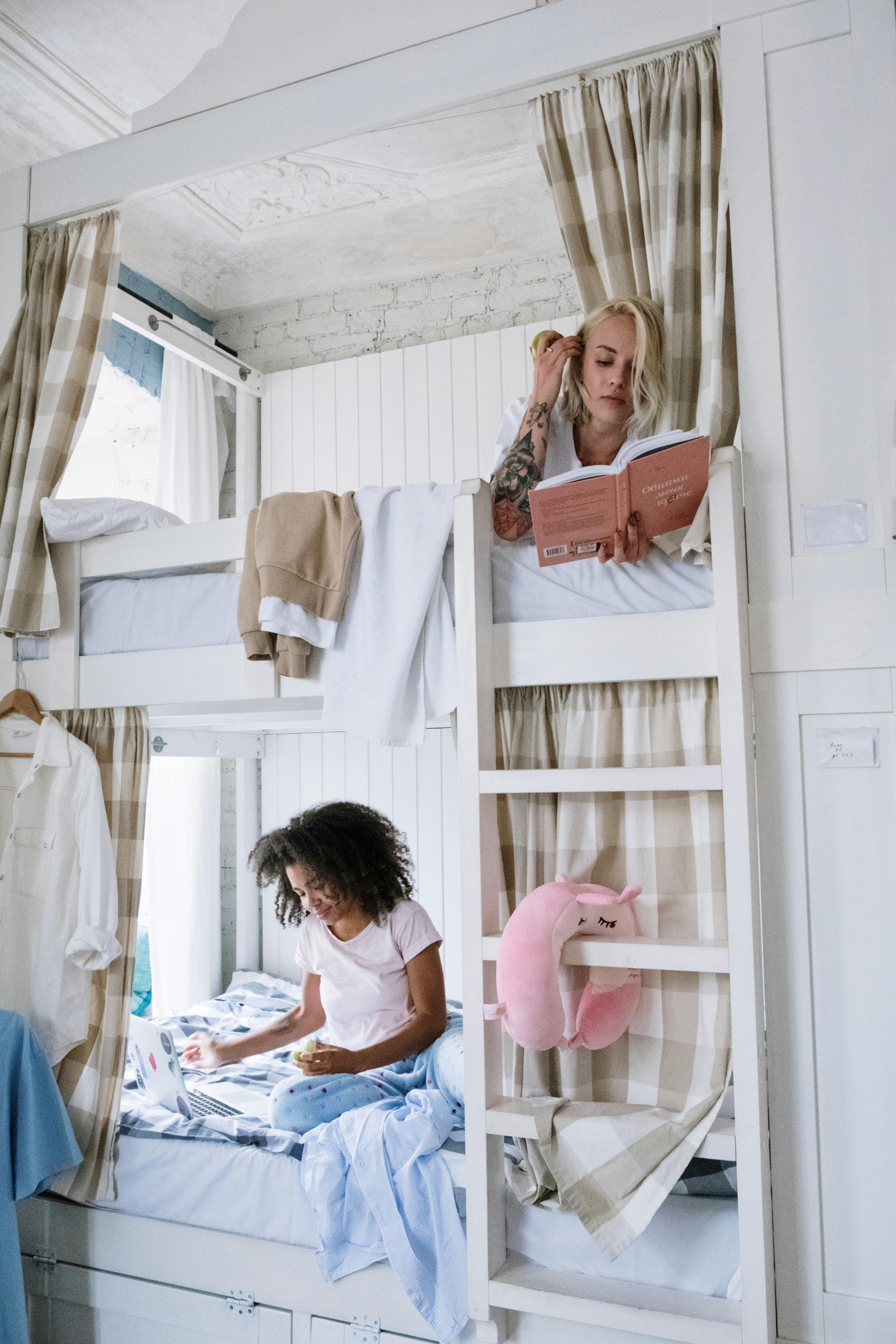 Free Women in Bunk Bed Stock Photo
